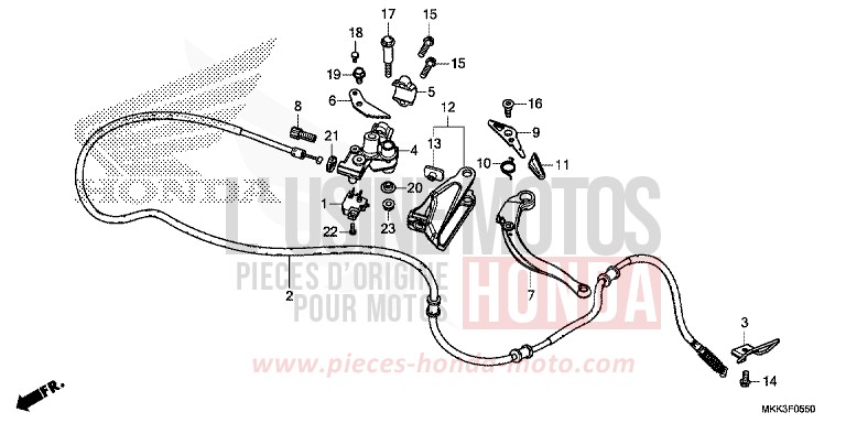 LEVIER DE STATIONNEMENT de Africa Twin GRAND PRIX RED (R380B) 2018
